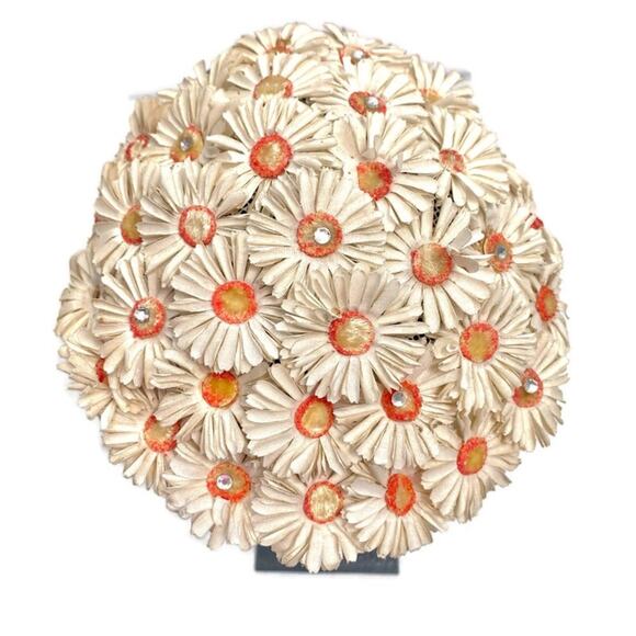 Vintage 40s 50s Roos Bros. Muller Floral Fascinator Juliet Hat Vintage 40s 50s Roos Bros. Muller Floral Fascinator Juliet Hat main image 4